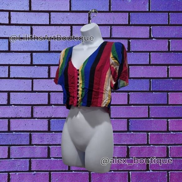 Forever21 Rainbow Croptop(L017)- Size M for Women - Picture 3 of 6